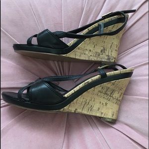 4-inch Black Wedges